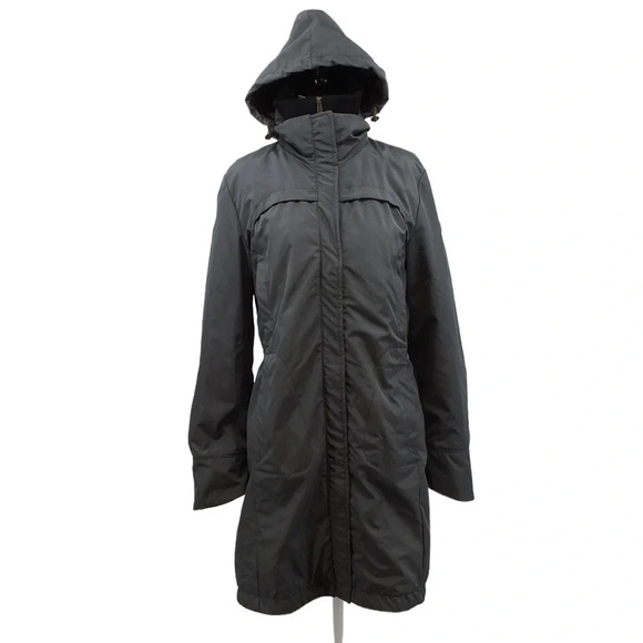 Post‎ Card Windbreaker Puffer Rain Jacket Womens 4 Thermal Hooded Gray - Picture 1 of 16